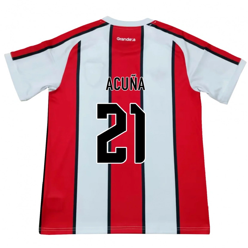 Danxen Heren Marcos Acuña #21 Wit Rood Zwart Uitshirt Uittenue 2026/27 T-Shirt België