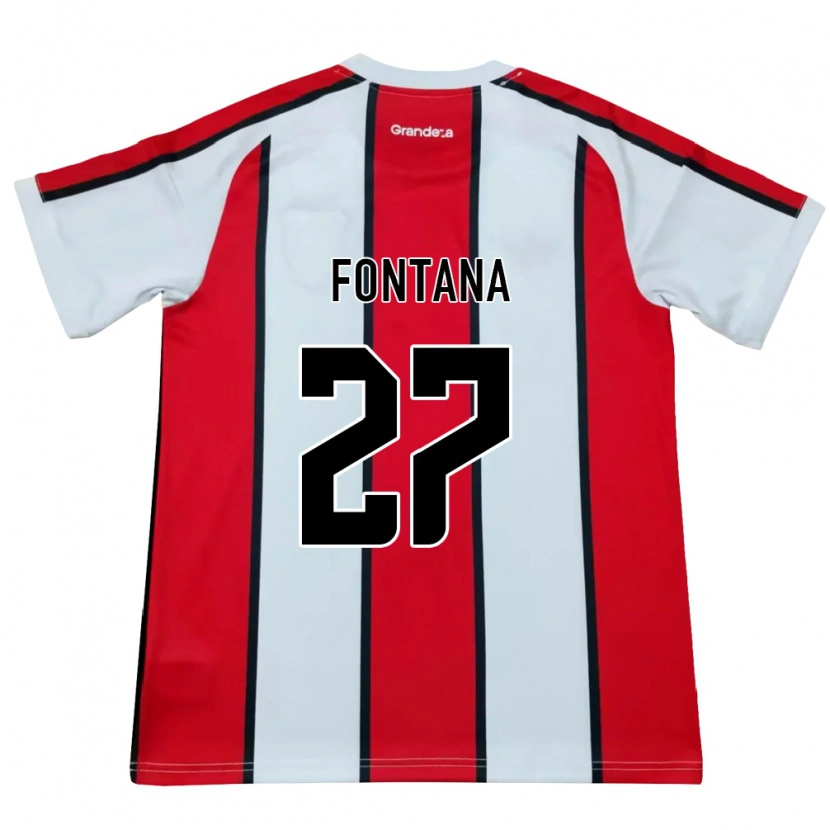 Danxen Heren Agustin Fontana #27 Wit Rood Zwart Uitshirt Uittenue 2026/27 T-Shirt België