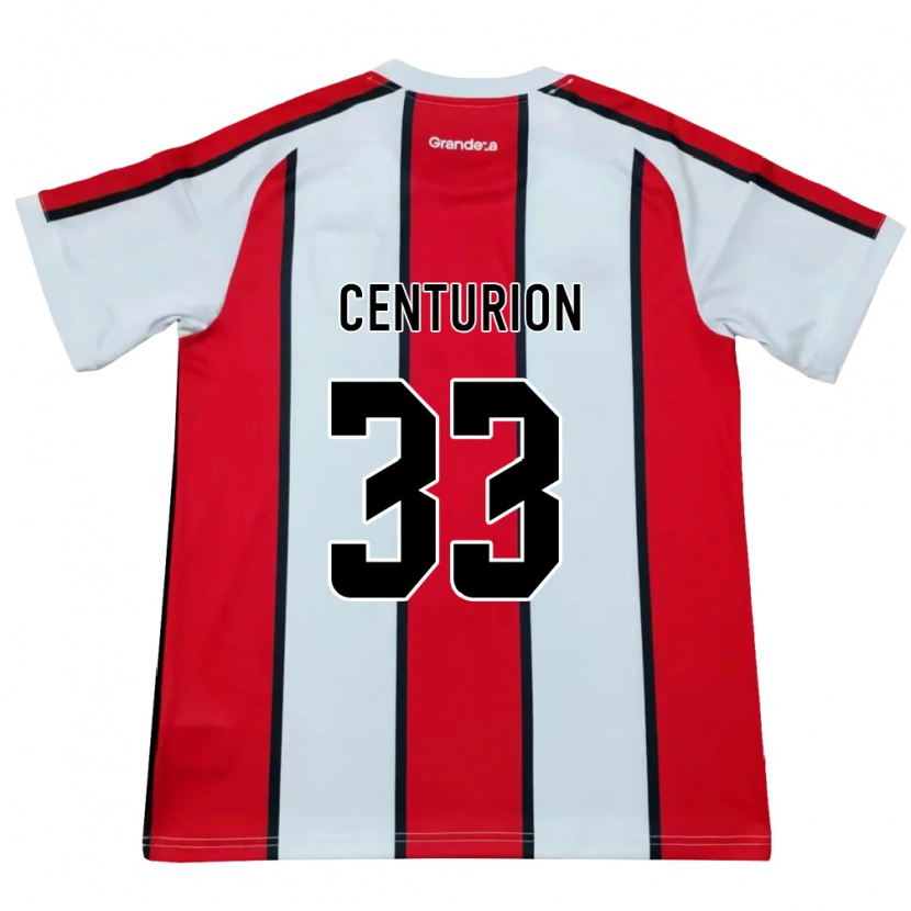 Danxen Heren Ezequiel Centurión #33 Wit Rood Zwart Uitshirt Uittenue 2026/27 T-Shirt België