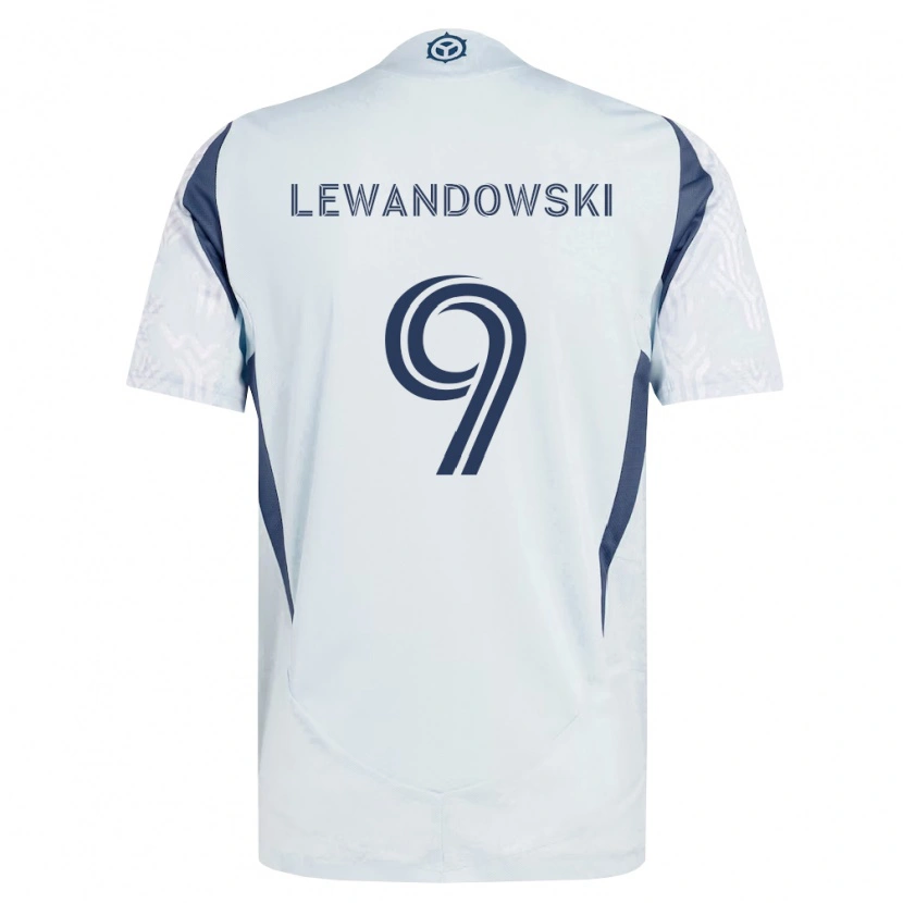 Danxen Heren Robert Lewandowski #9 Blauw Grijs Wit Uitshirt Uittenue 2026/27 T-Shirt België