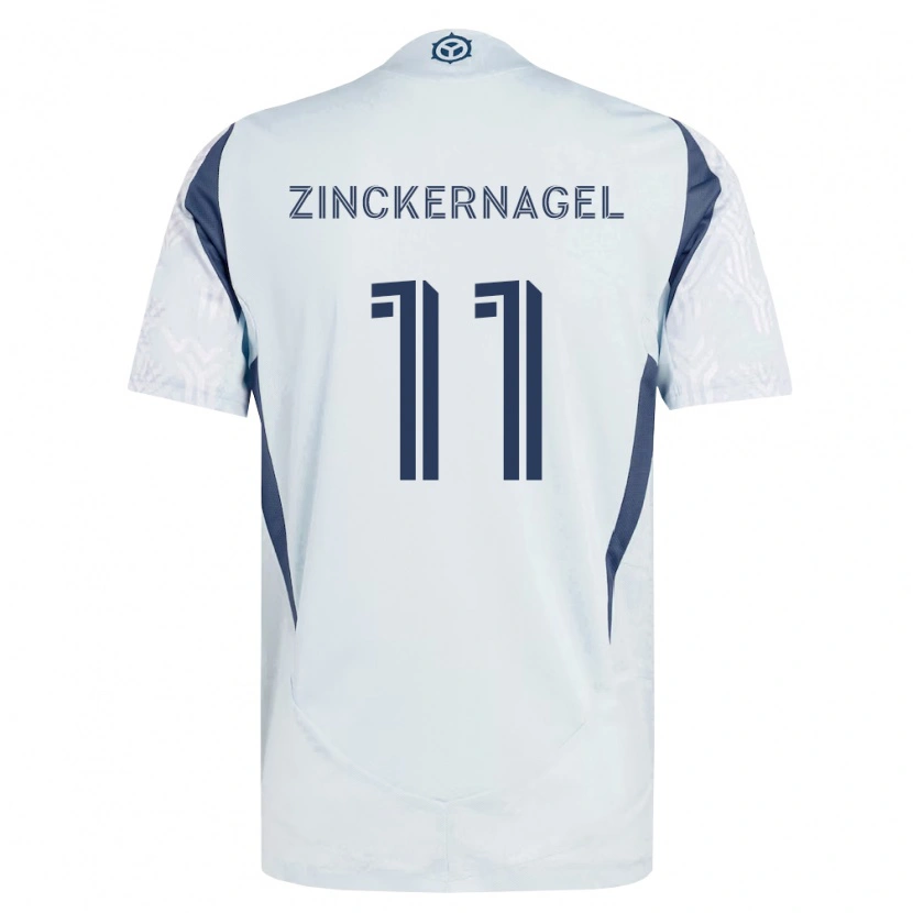 Danxen Heren Philip Zinckernagel #11 Blauw Grijs Wit Uitshirt Uittenue 2026/27 T-Shirt België