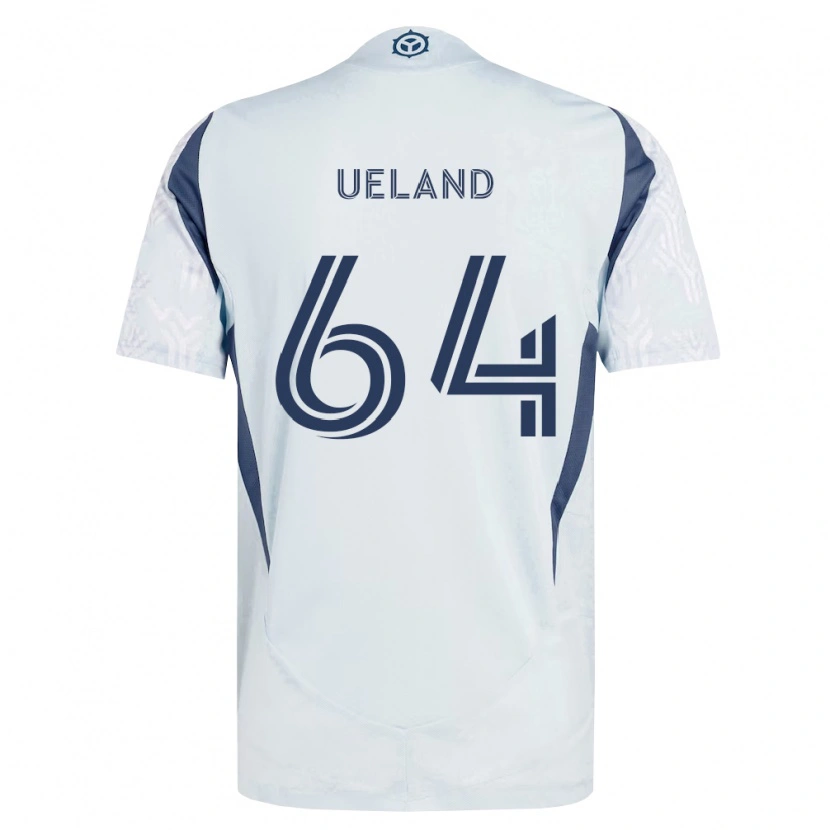 Danxen Heren Andreas Ueland #64 Blauw Grijs Wit Uitshirt Uittenue 2026/27 T-Shirt België