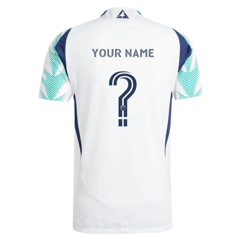 Danxen Heren Uw Naam #0 Wit Marineblauw Lichtgroen Uitshirt Uittenue 2026/27 T-Shirt België