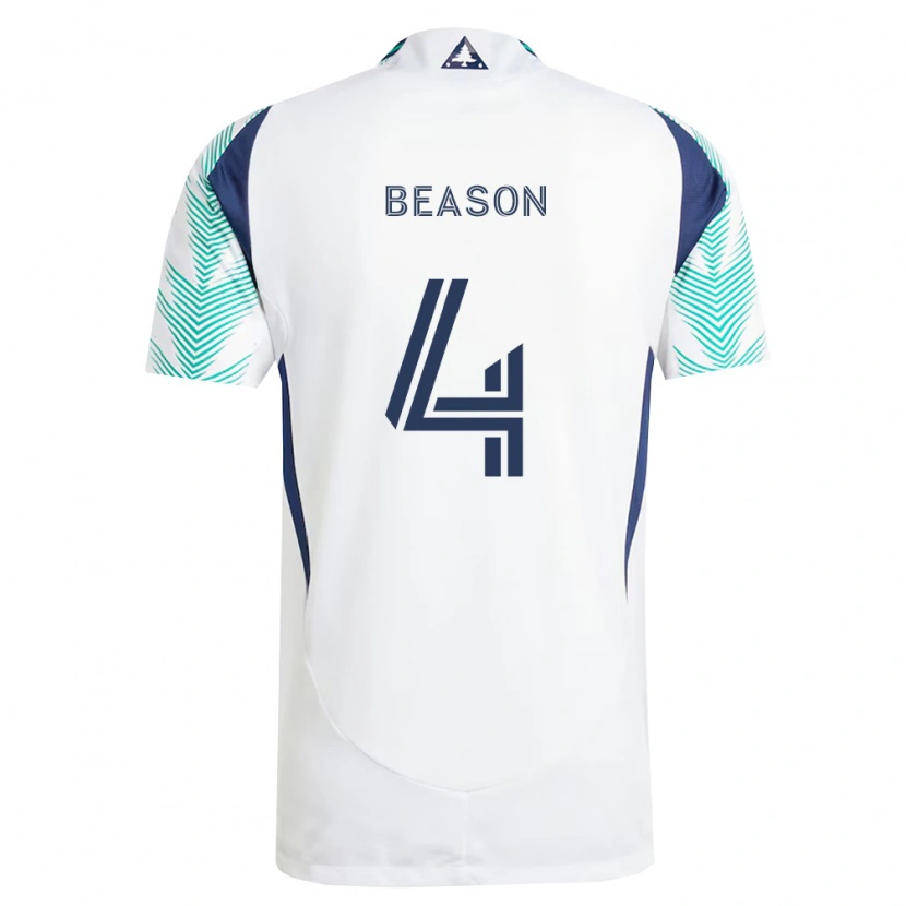 Danxen Heren Tanner Beason #4 Wit Marineblauw Lichtgroen Uitshirt Uittenue 2026/27 T-Shirt België