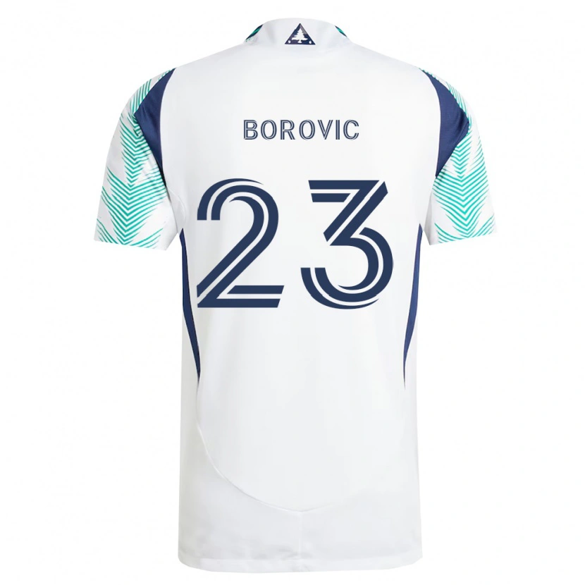 Danxen Heren Luka Borovic #23 Wit Marineblauw Lichtgroen Uitshirt Uittenue 2026/27 T-Shirt België