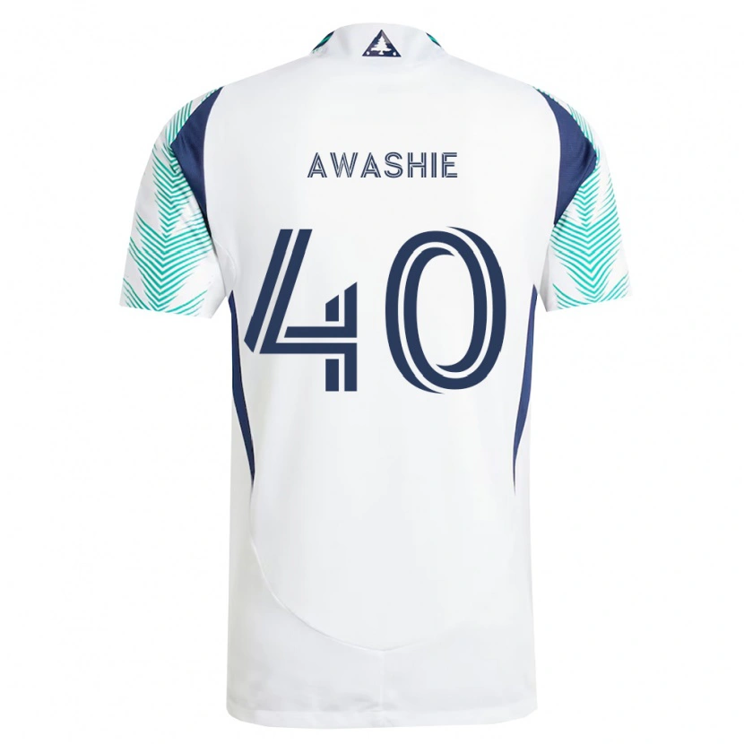 Danxen Heren Ben Awashie #40 Wit Marineblauw Lichtgroen Uitshirt Uittenue 2026/27 T-Shirt België