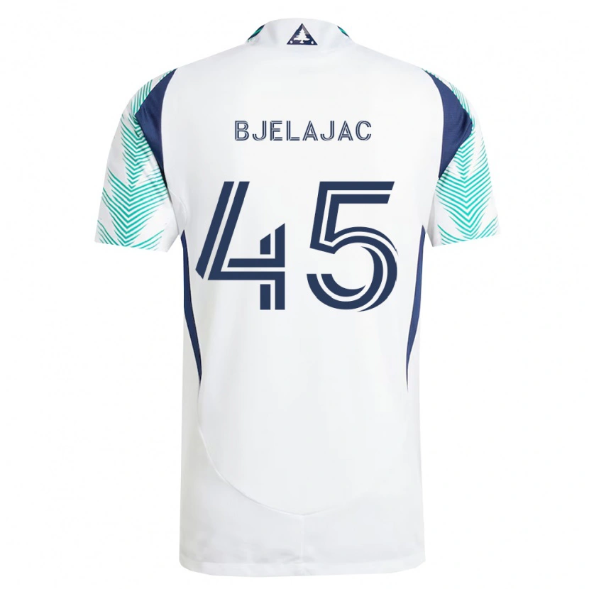 Danxen Heren Andrej Bjelajac #45 Wit Marineblauw Lichtgroen Uitshirt Uittenue 2026/27 T-Shirt België