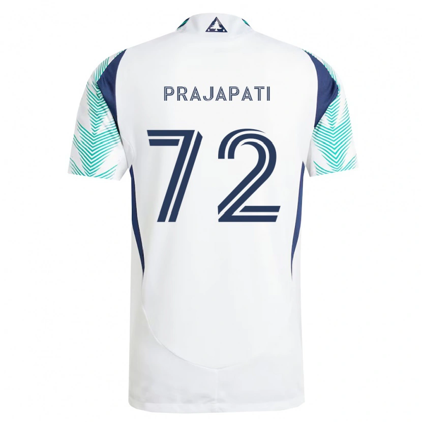 Danxen Heren Aarin Prajapati #72 Wit Marineblauw Lichtgroen Uitshirt Uittenue 2026/27 T-Shirt België