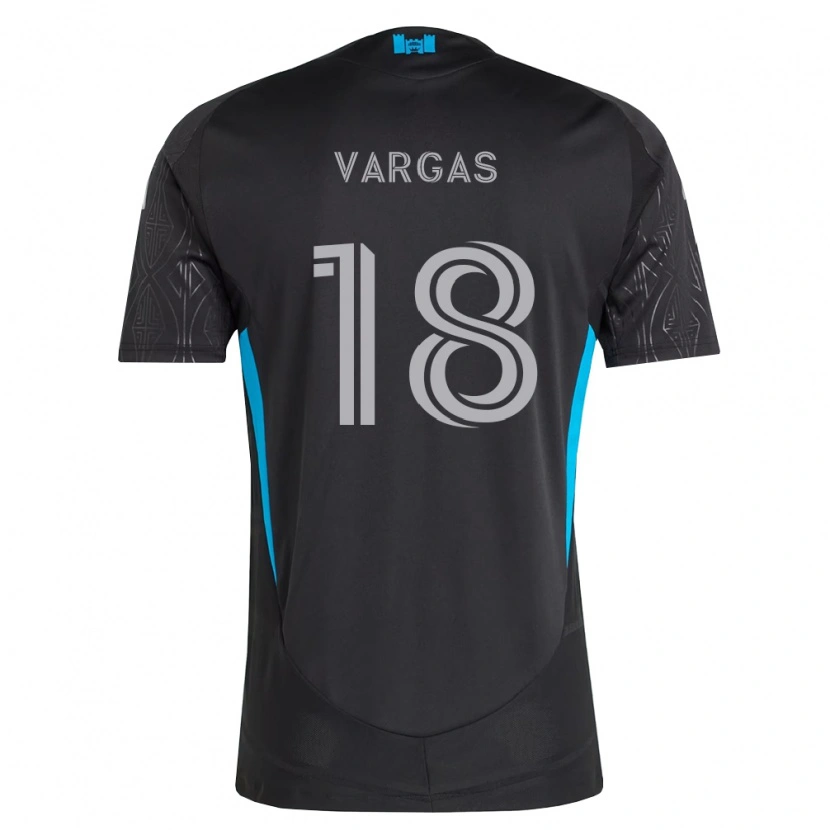 Danxen Heren Kerwin Vargas #18 Zwart Wit Hemelsblauw Uitshirt Uittenue 2026/27 T-Shirt België