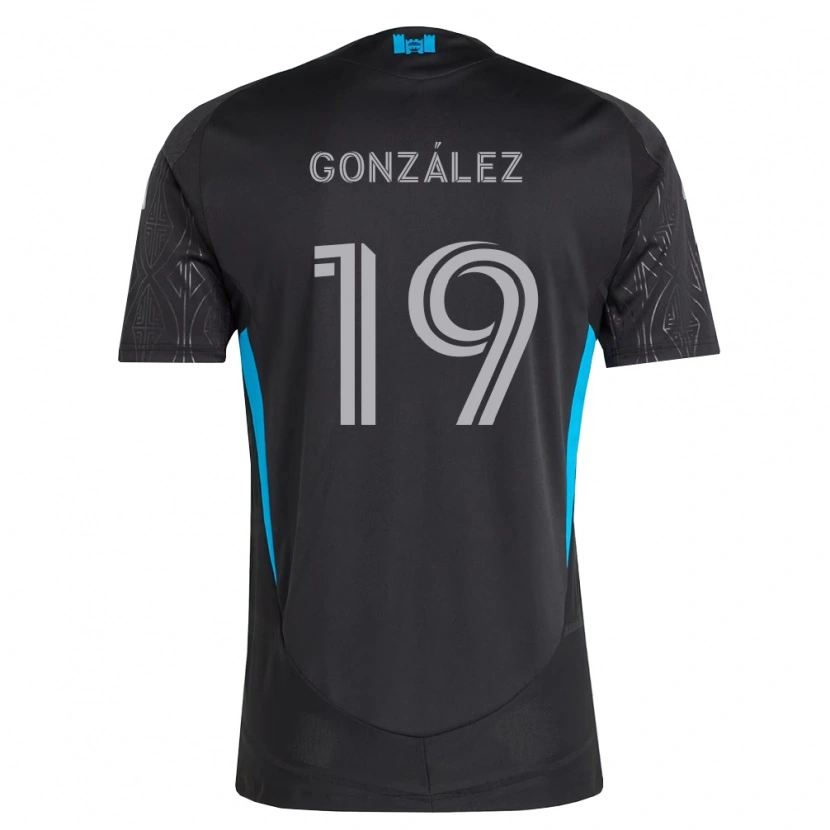 Danxen Heren Daniel González #19 Zwart Wit Hemelsblauw Uitshirt Uittenue 2026/27 T-Shirt België
