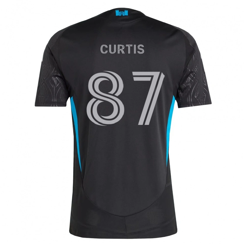Danxen Heren Ethan Curtis #87 Zwart Wit Hemelsblauw Uitshirt Uittenue 2026/27 T-Shirt België