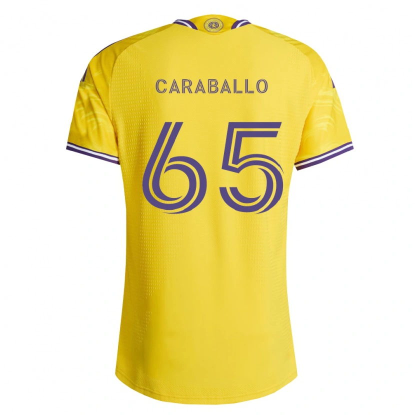 Danxen Heren Gustavo Caraballo #65 Geel Paars Uitshirt Uittenue 2026/27 T-Shirt België