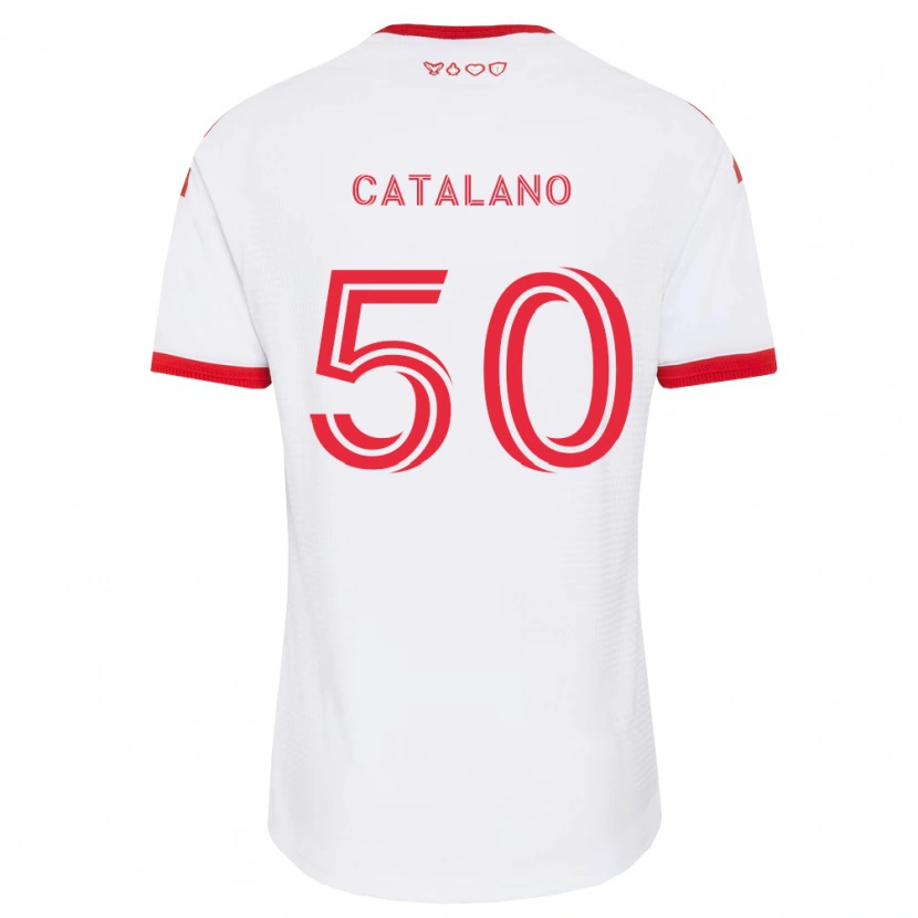 Danxen Heren Gianluca Catalano #50 Wit Rood Zwart Uitshirt Uittenue 2026/27 T-Shirt België