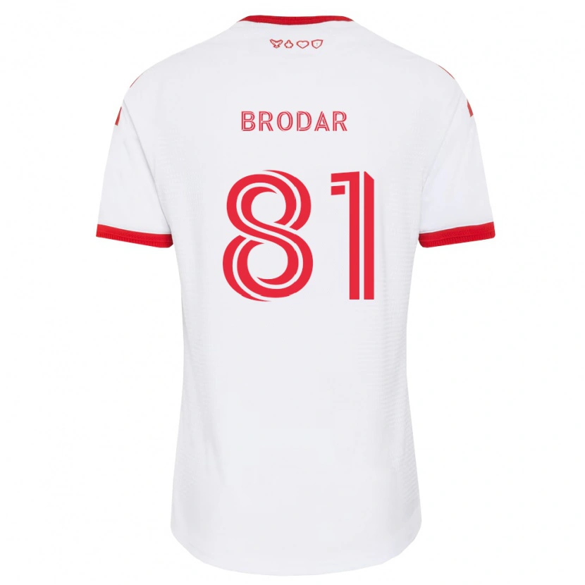 Danxen Heren Niko Brodar #81 Wit Rood Zwart Uitshirt Uittenue 2026/27 T-Shirt België