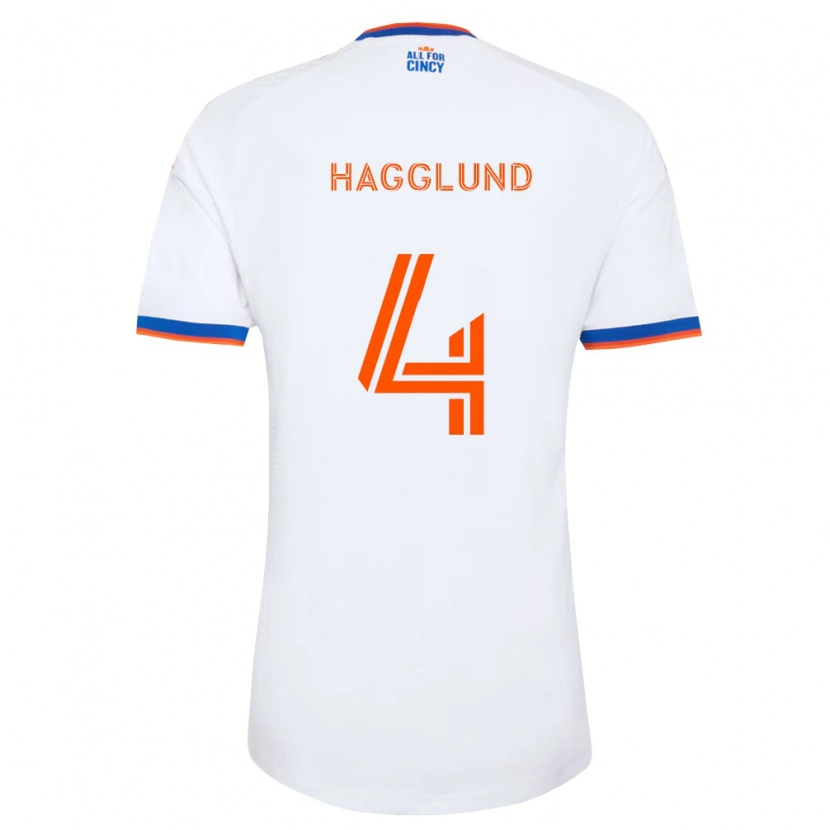 Danxen Heren Nick Hagglund #4 Wit Marineblauw Oranje Uitshirt Uittenue 2026/27 T-Shirt België