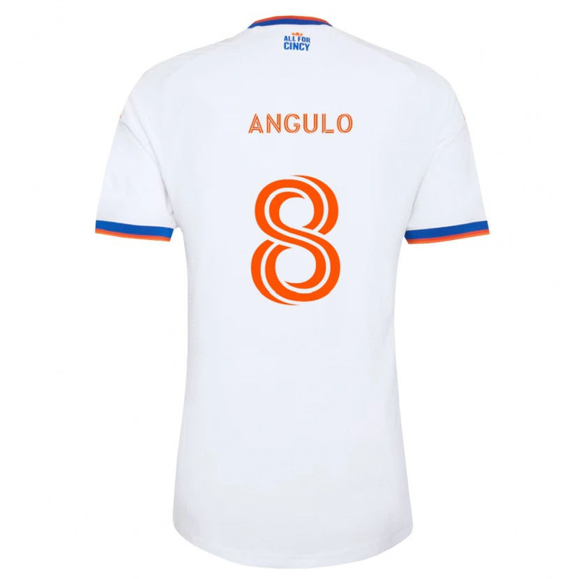 Danxen Heren Marco Angulo #8 Wit Marineblauw Oranje Uitshirt Uittenue 2026/27 T-Shirt België