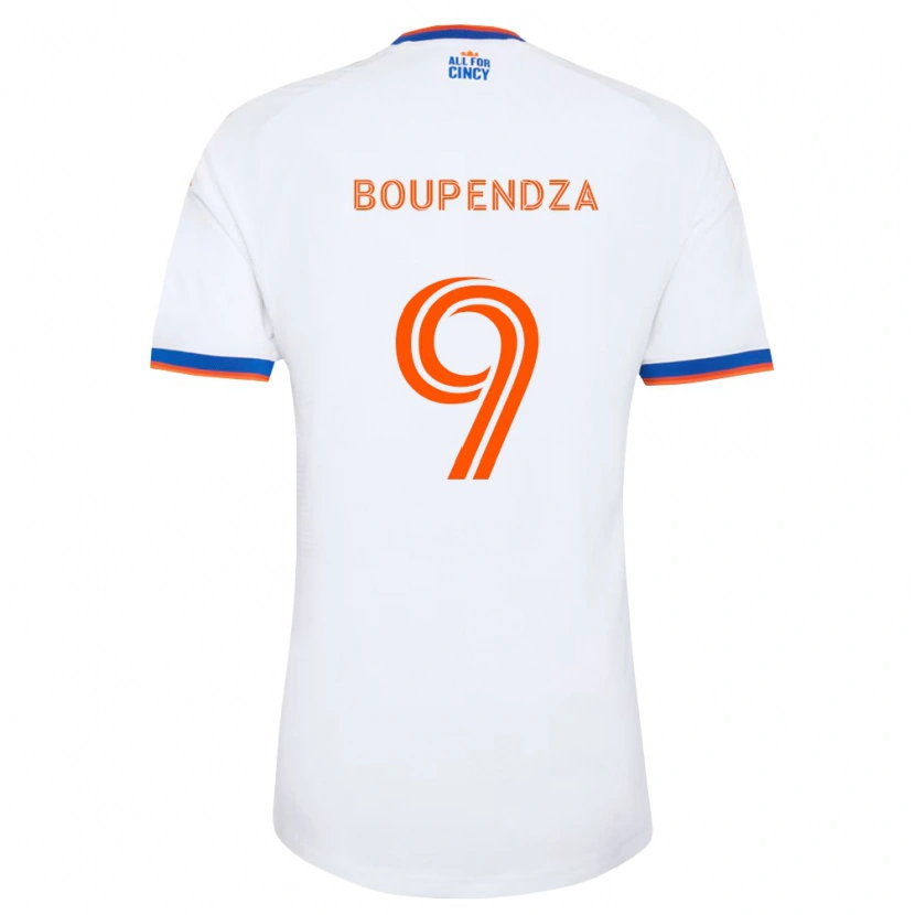 Danxen Heren Aaron Boupendza #9 Wit Marineblauw Oranje Uitshirt Uittenue 2026/27 T-Shirt België