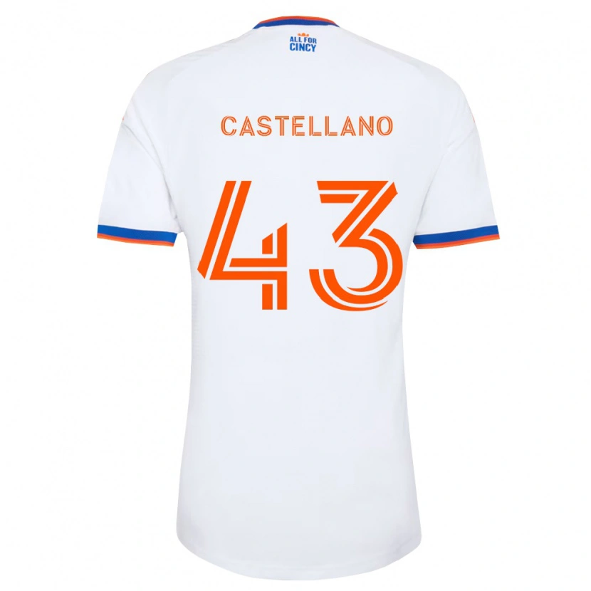 Danxen Heren Jesús Castellano #43 Wit Marineblauw Oranje Uitshirt Uittenue 2026/27 T-Shirt België