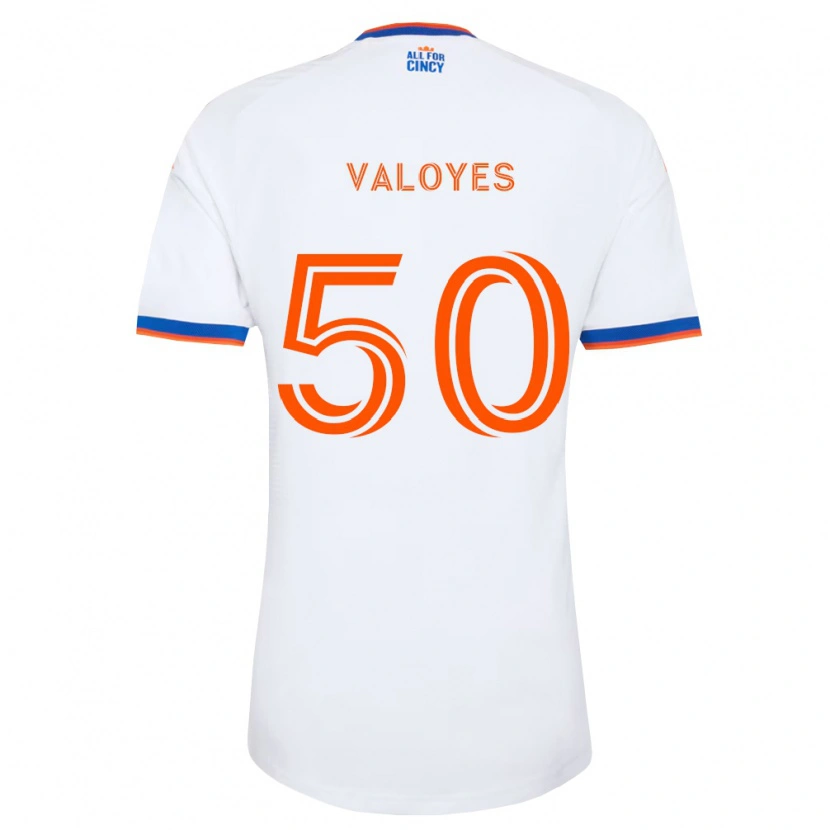 Danxen Heren Yeiner Valoyes #50 Wit Marineblauw Oranje Uitshirt Uittenue 2026/27 T-Shirt België