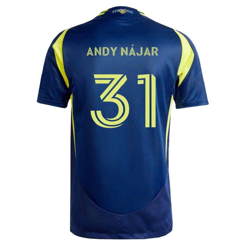 Danxen Heren Andy Nájar #31 Geel Marineblauw Uitshirt Uittenue 2026/27 T-Shirt België