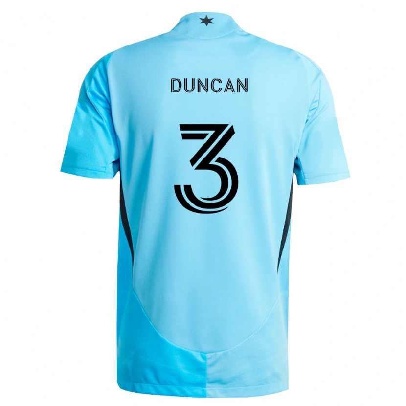 Danxen Heren Kyle Duncan #3 Lichtblauw Zwart Uitshirt Uittenue 2026/27 T-Shirt België