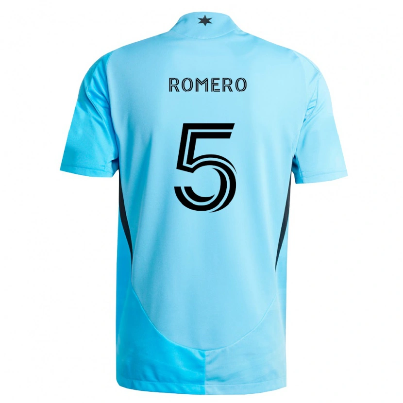 Danxen Heren Nicolás Romero #5 Lichtblauw Zwart Uitshirt Uittenue 2026/27 T-Shirt België