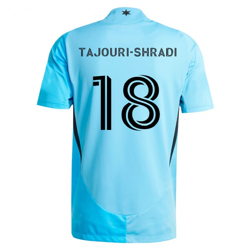 Danxen Heren Ismael Tajouri-Shradi #18 Lichtblauw Zwart Uitshirt Uittenue 2026/27 T-Shirt België