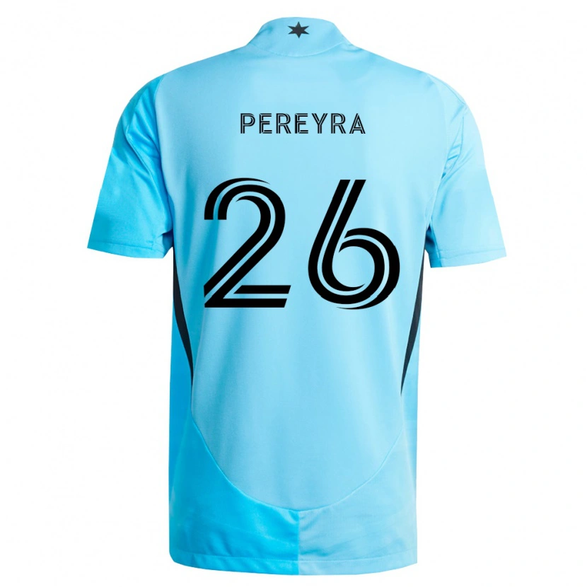 Danxen Heren Joaquín Pereyra #26 Lichtblauw Zwart Uitshirt Uittenue 2026/27 T-Shirt België