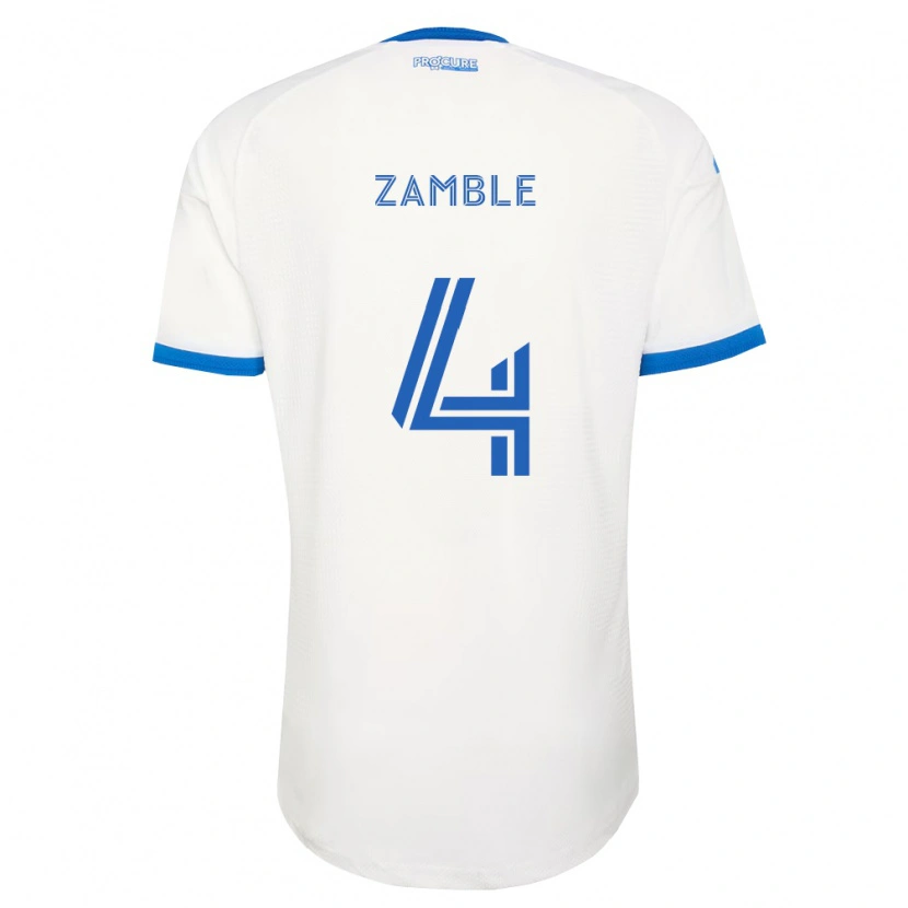 Danxen Heren Ulrich Zamble #4 Hemelsblauw Wit Uitshirt Uittenue 2026/27 T-Shirt België