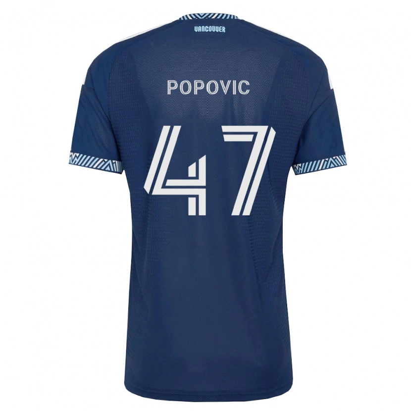 Danxen Heren Marko Popović #47 Diep Blauw Wit Uitshirt Uittenue 2026/27 T-Shirt België