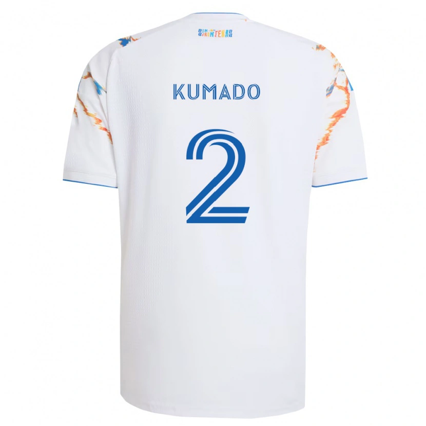Danxen Heren Willy Kumado #2 Wit Oranje Blauw Uitshirt Uittenue 2026/27 T-Shirt België