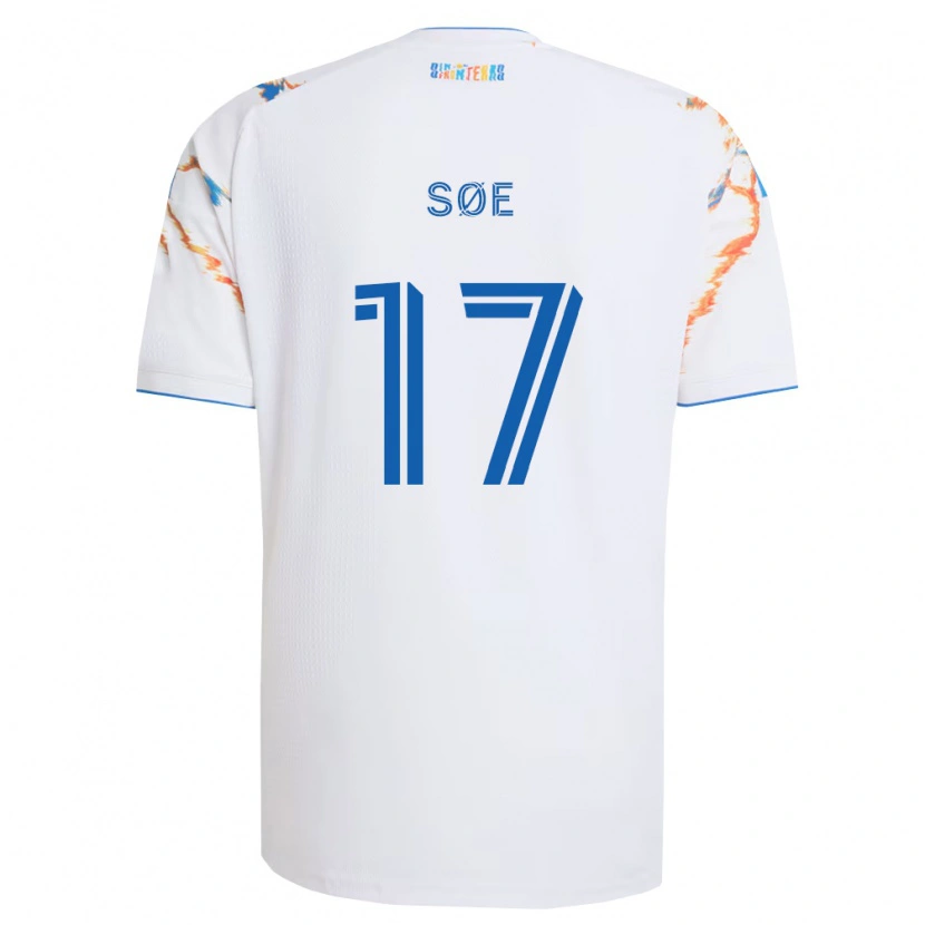 Danxen Heren Osvald Søe #17 Wit Oranje Blauw Uitshirt Uittenue 2026/27 T-Shirt België