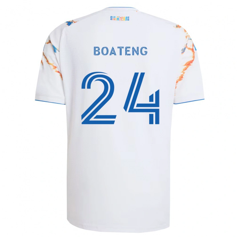 Danxen Heren Emmanuel Boateng #24 Wit Oranje Blauw Uitshirt Uittenue 2026/27 T-Shirt België