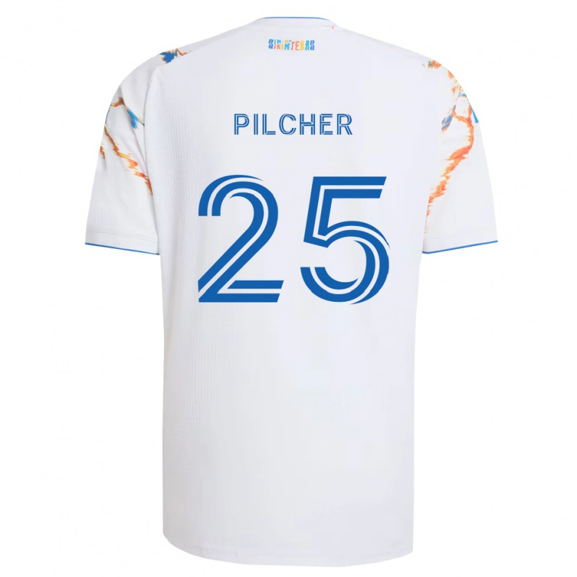 Danxen Heren Ian Pilcher #25 Wit Oranje Blauw Uitshirt Uittenue 2026/27 T-Shirt België