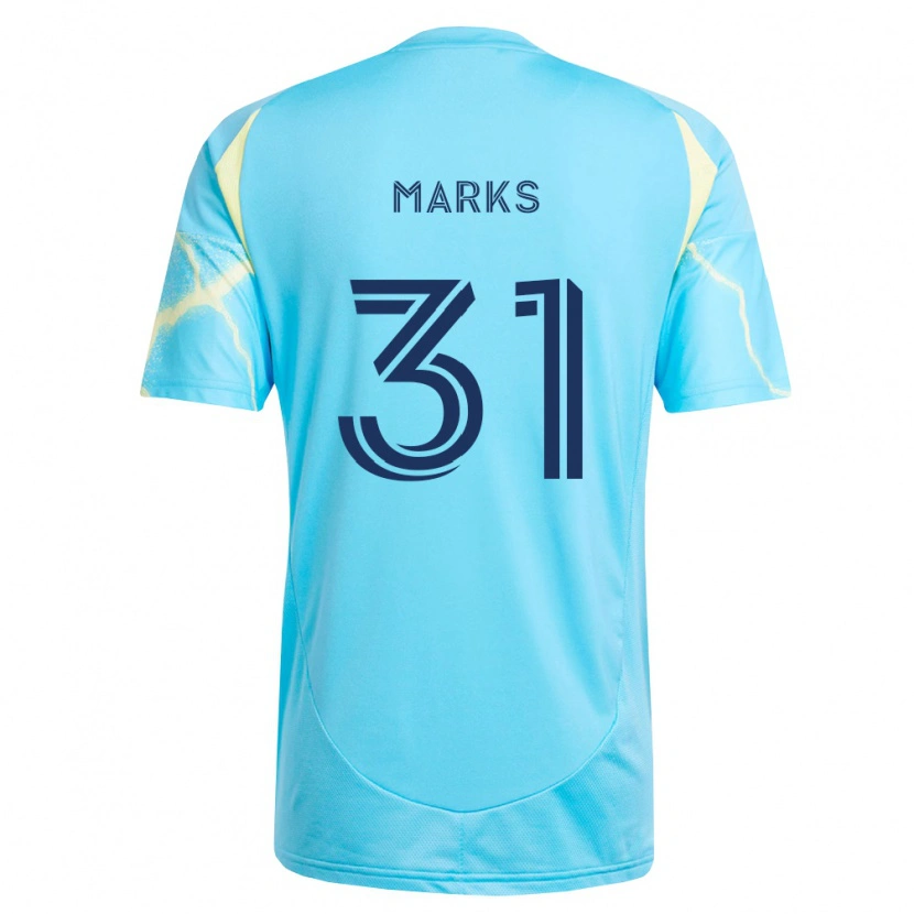 Danxen Heren George Marks #31 Lichtblauw Zwart Lichtgeel Uitshirt Uittenue 2026/27 T-Shirt België