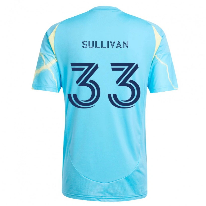 Danxen Heren Quinn Sullivan #33 Lichtblauw Zwart Lichtgeel Uitshirt Uittenue 2026/27 T-Shirt België