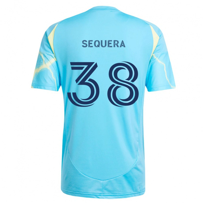 Danxen Heren Giovanny Sequera #38 Lichtblauw Zwart Lichtgeel Uitshirt Uittenue 2026/27 T-Shirt België