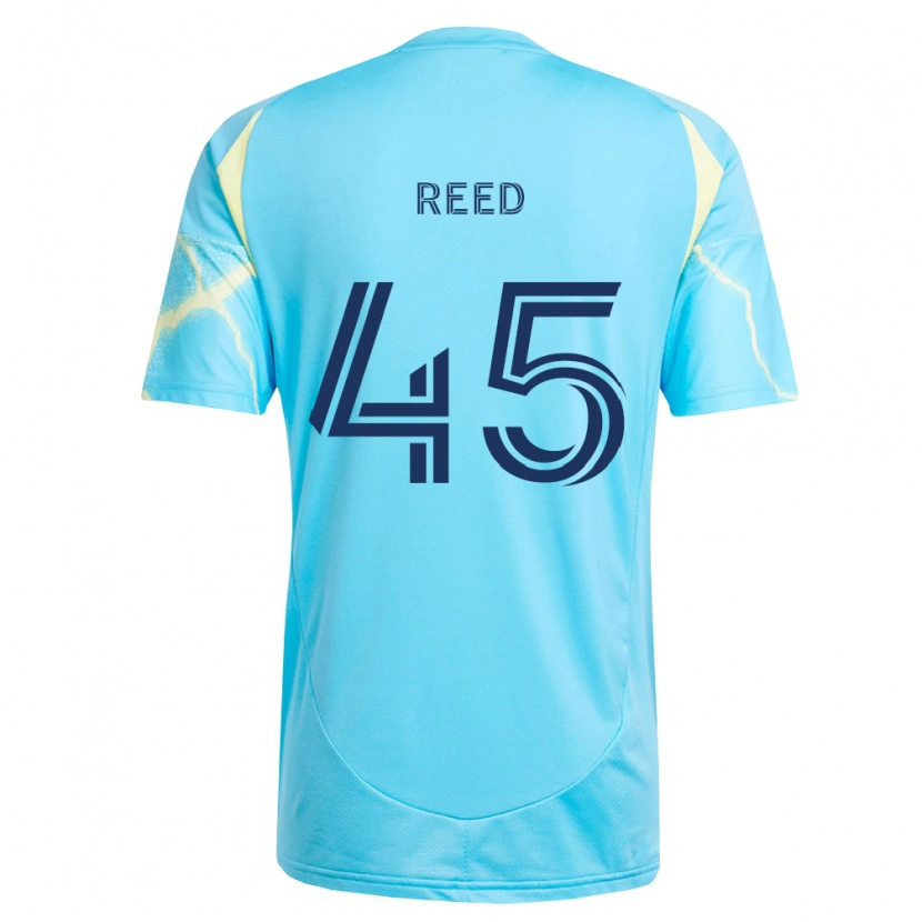 Danxen Heren Theo Reed #45 Lichtblauw Zwart Lichtgeel Uitshirt Uittenue 2026/27 T-Shirt België