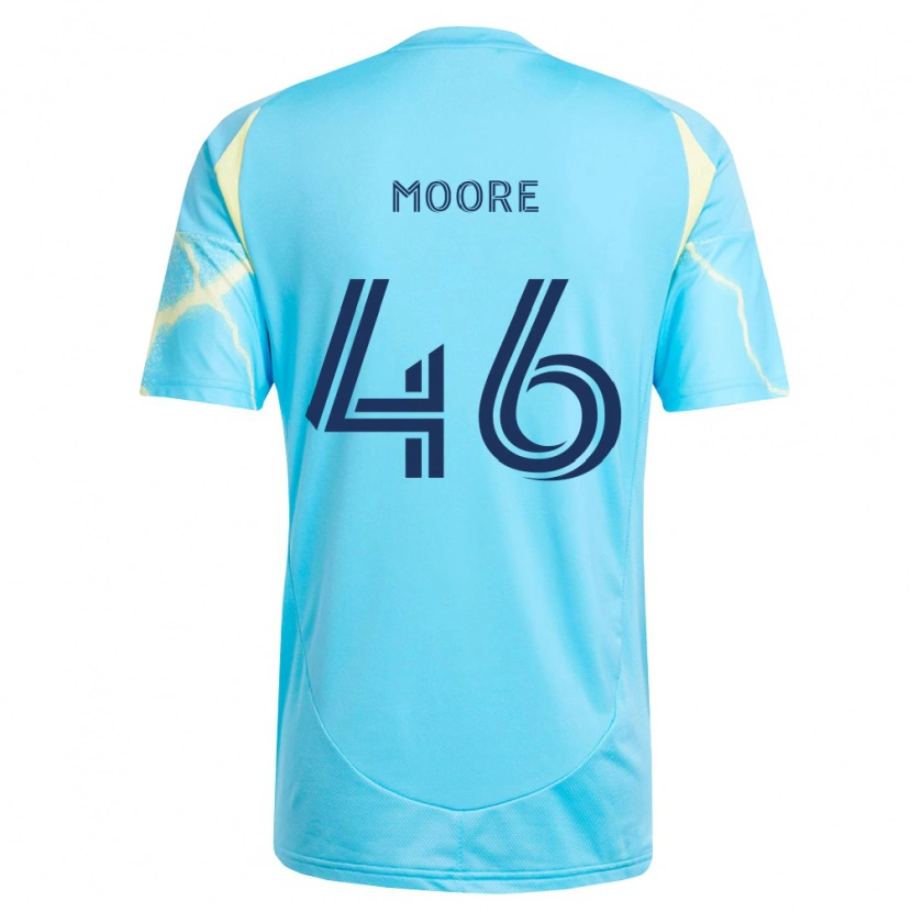 Danxen Heren Kaiden Moore #46 Lichtblauw Zwart Lichtgeel Uitshirt Uittenue 2026/27 T-Shirt België