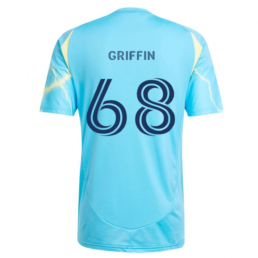 Danxen Heren Jordan Griffin #68 Lichtblauw Zwart Lichtgeel Uitshirt Uittenue 2026/27 T-Shirt België