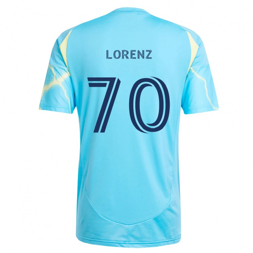 Danxen Heren Charli Lorenz #70 Lichtblauw Zwart Lichtgeel Uitshirt Uittenue 2026/27 T-Shirt België