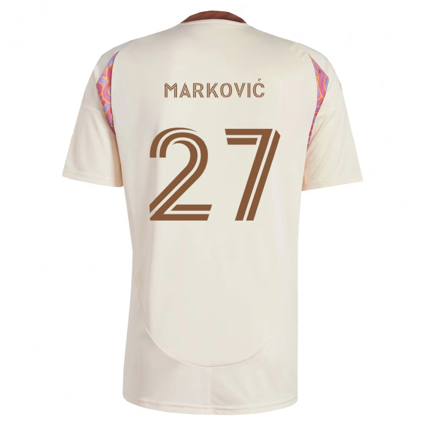 Danxen Heren Nikola Marković #27 Off-White Roze Uitshirt Uittenue 2026/27 T-Shirt België