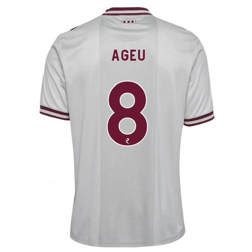 Danxen Heren Eduardo Ageu Almeida Santos #8 Wit Bordeauxrood Uitshirt Uittenue 2026/27 T-Shirt België