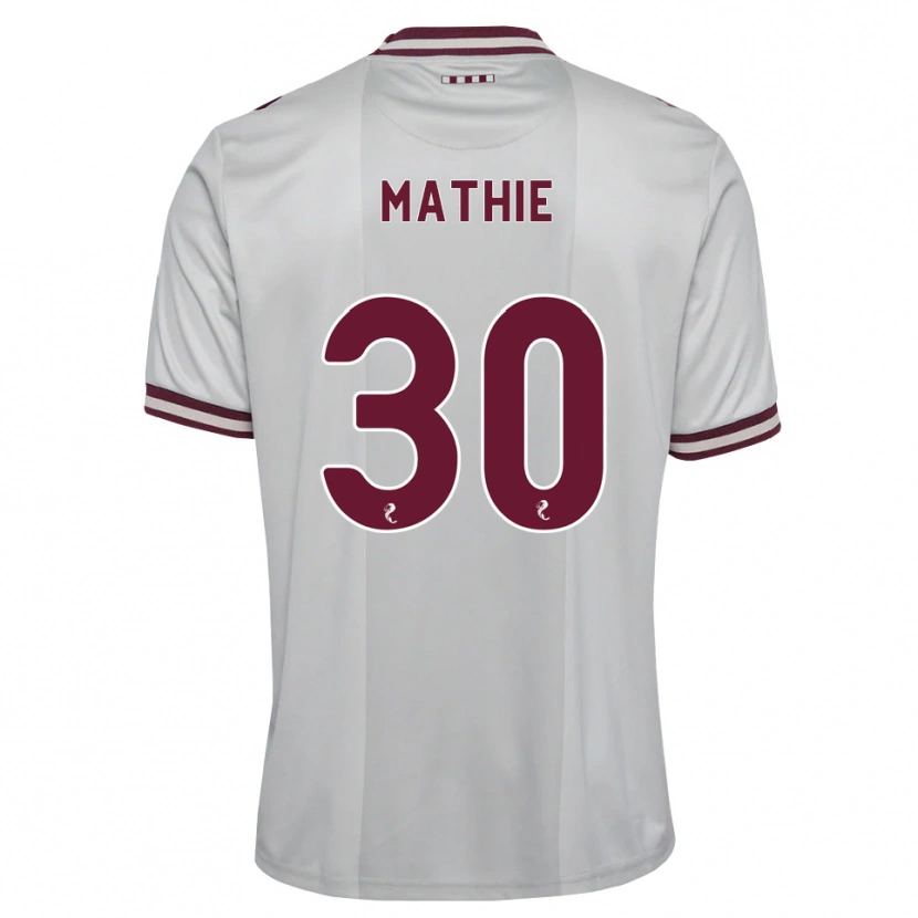 Danxen Heren Jayden Mathie #30 Wit Bordeauxrood Uitshirt Uittenue 2026/27 T-Shirt België
