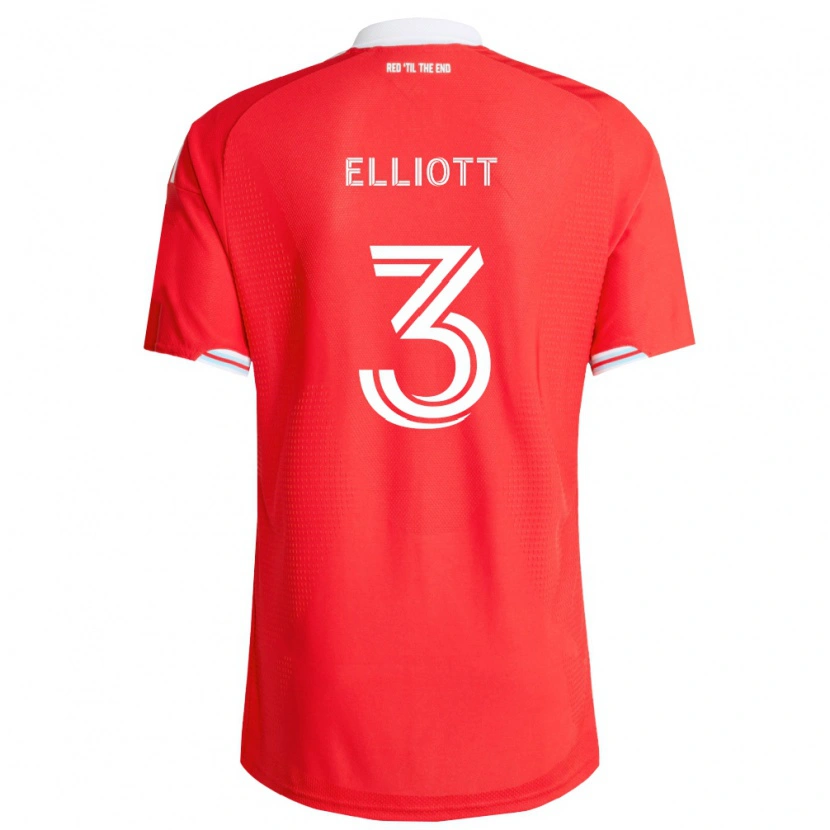Danxen Dames Jack Elliott #3 Rood Diep Blauw Wit Thuisshirt Thuistenue 2026/27 T-Shirt België