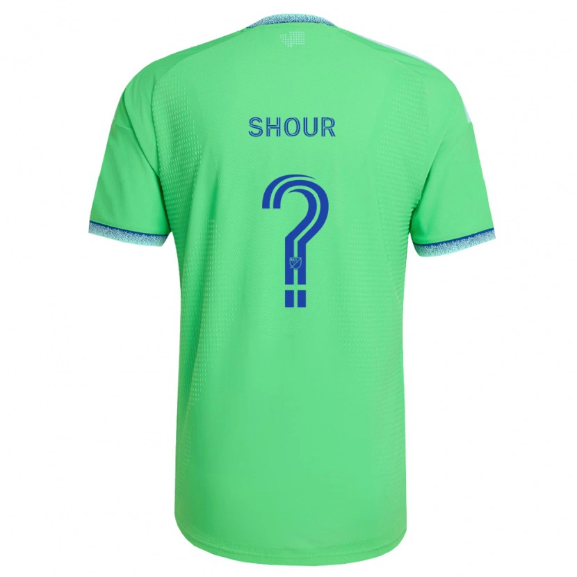 Danxen Dames Mohammed Shour #0 Groen Lichtblauw Thuisshirt Thuistenue 2026/27 T-Shirt België