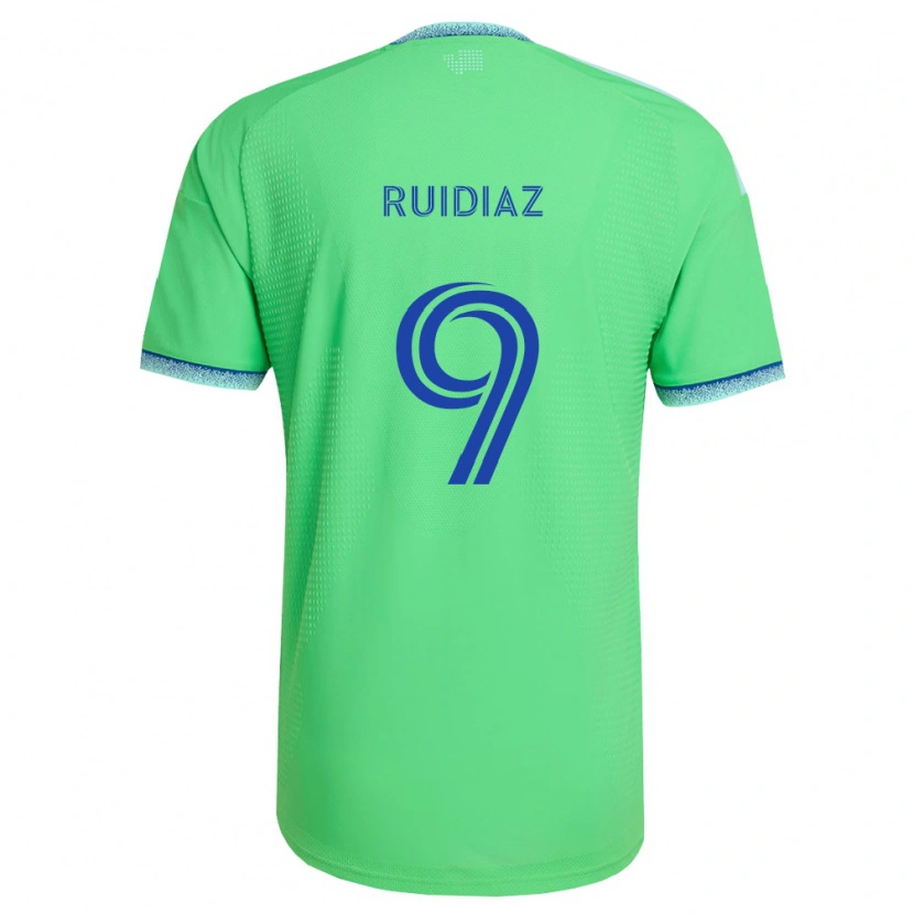 Danxen Dames Raúl Ruidíaz #9 Groen Lichtblauw Thuisshirt Thuistenue 2026/27 T-Shirt België