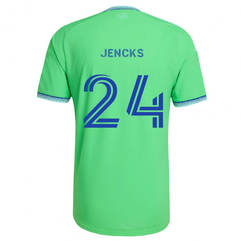 Danxen Dames India Jencks #24 Groen Lichtblauw Thuisshirt Thuistenue 2026/27 T-Shirt België