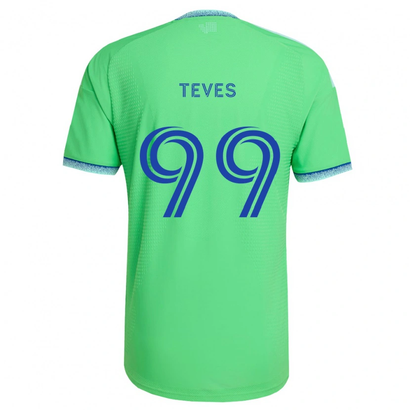 Danxen Dames Dylan Teves #99 Groen Lichtblauw Thuisshirt Thuistenue 2026/27 T-Shirt België