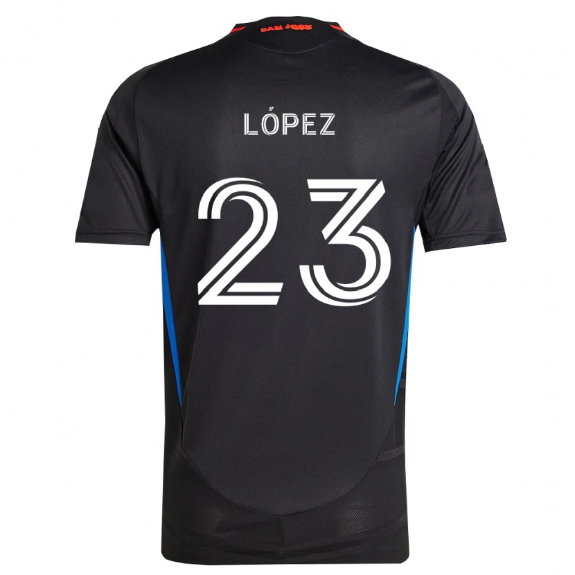 Danxen Dames Hernán López #23 Blauw Wit Zwart Thuisshirt Thuistenue 2026/27 T-Shirt België